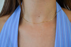 6K Gold Fine Paperclip Necklace