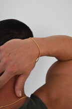 6K Gold Men's Square Franco Bracelet