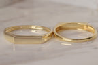 6k Gold Men's Slim Rectangle Signet Ring