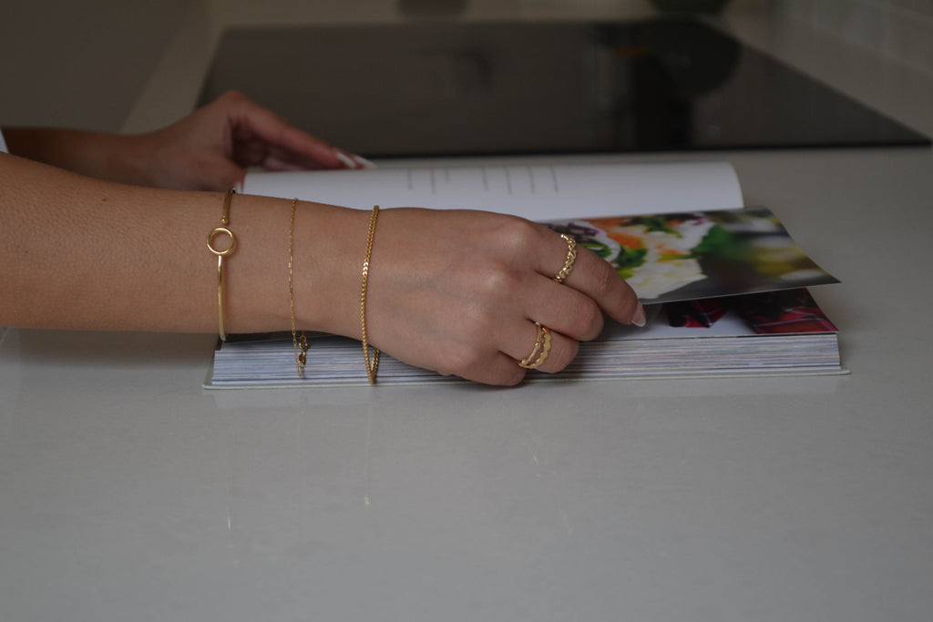 6K Gold Square Franco Bracelet