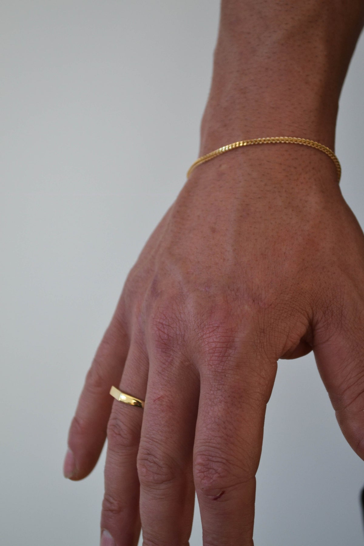 6K Gold Men's Square Franco Bracelet