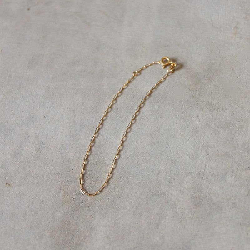 6K Gold Fine Paperclip Bracelet